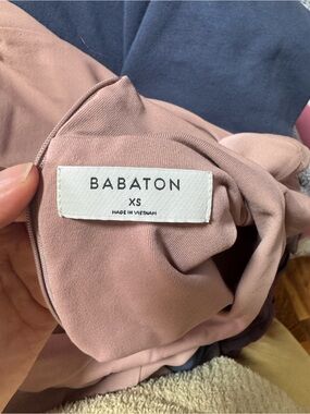 Babaton Dusty Rose & Navy Bodysuit - XS